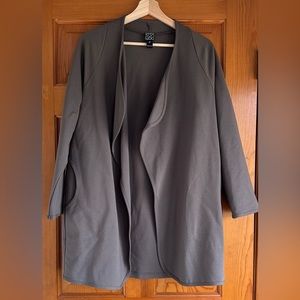 Clara Sunwoo Taupe Open Front Drape Duster Cardigan / Jacket